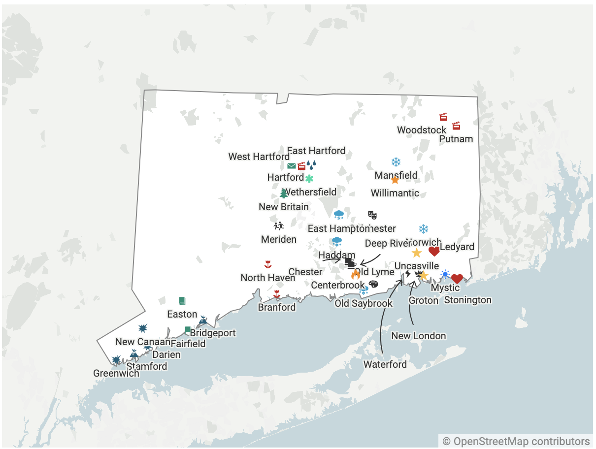 How far are you from a Connecticut Christmas scene?